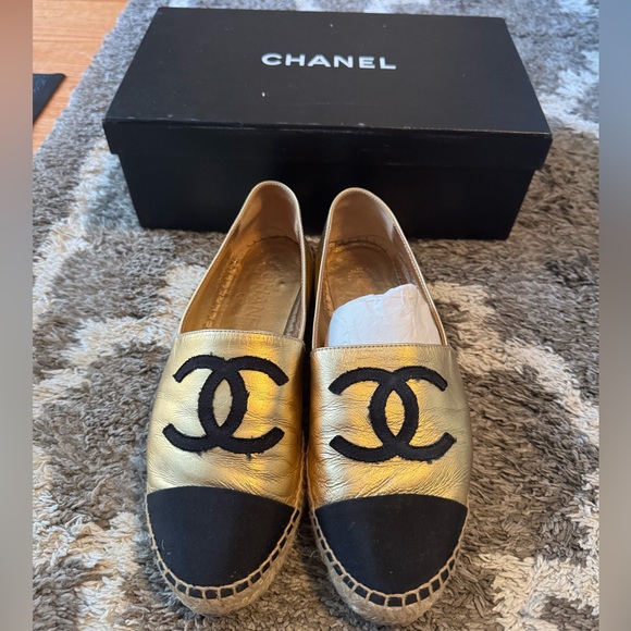 Chanel Gold Espadrilles Size 37 - Picture 3 of 5